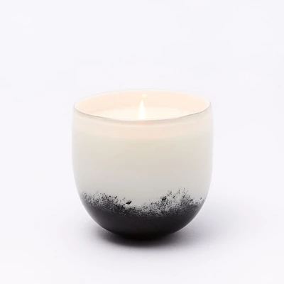 Open Box: Black + White Speckled Glass Candle, Medium