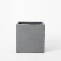 Cityscape Ficonstone Indoor/Outdoor Planter, Small Square, 15.7"SQ x 15.7"H, Black