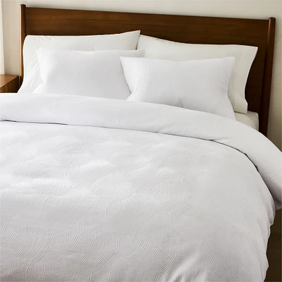 Organic Wavy Jacquard Duvet Cover & Shams | West Elm