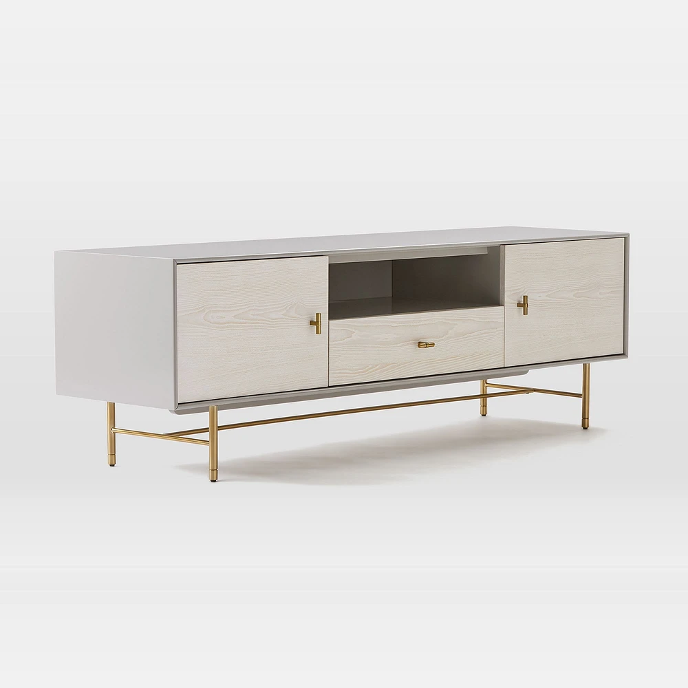 Modernist Wood & Lacquer Media Console (68"–80") | West Elm