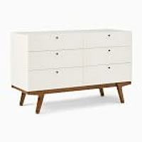 Modern 6-Drawer Dresser, White/Pecan, WE Kids