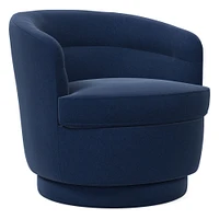 Open Box: Viv Swivel Chair, Performance Velvet, Ink Blue, Concealed Supports