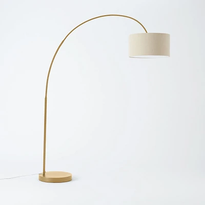 Overarching Floor Lamp Antique Brass Natural Linen (79")