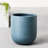 Radius Ficonstone Indoor/Outdoor Planter, Medium, 15.7"D x 17"H, Petrol Blue