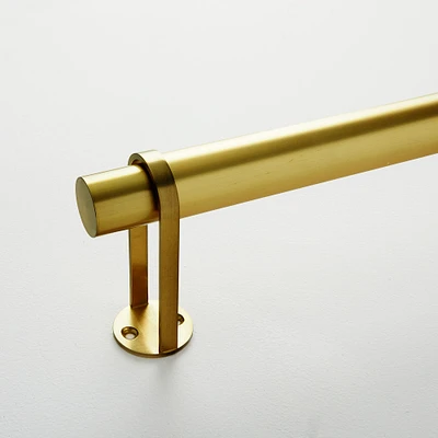 Chip & Dent: Simple Metal Curtain Rod, Antique Brass, 108"-144"