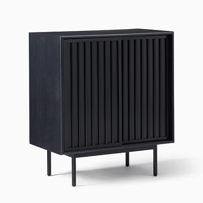 Slatted 32" Bar Cabinet Black, Dark Bronze