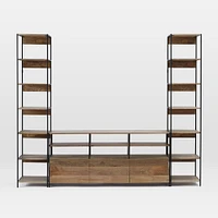 Industrial Modular Large Media Set With Bookshelves, Entertainment Center | West Elm