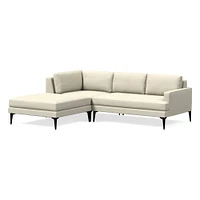 Andes 105" Right Multi Seat 3-Piece Ottoman Sectional, Standard Depth, Saddle Leather, Nut, Dark Pewter