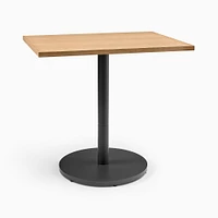 Restaurant Table, Top 24x32" Rect, Dark Walnut, Dining Ht Orbit Base, Bronze/Brass