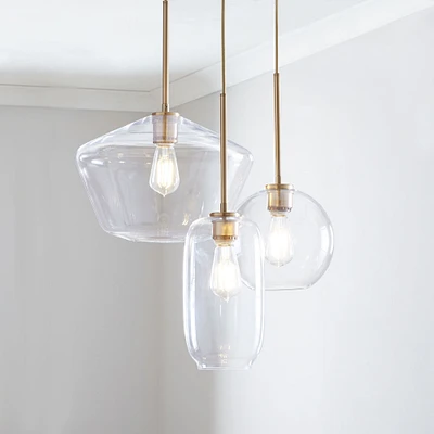 Sculptural 3-Light Multi Chandelier - Clear | West Elm