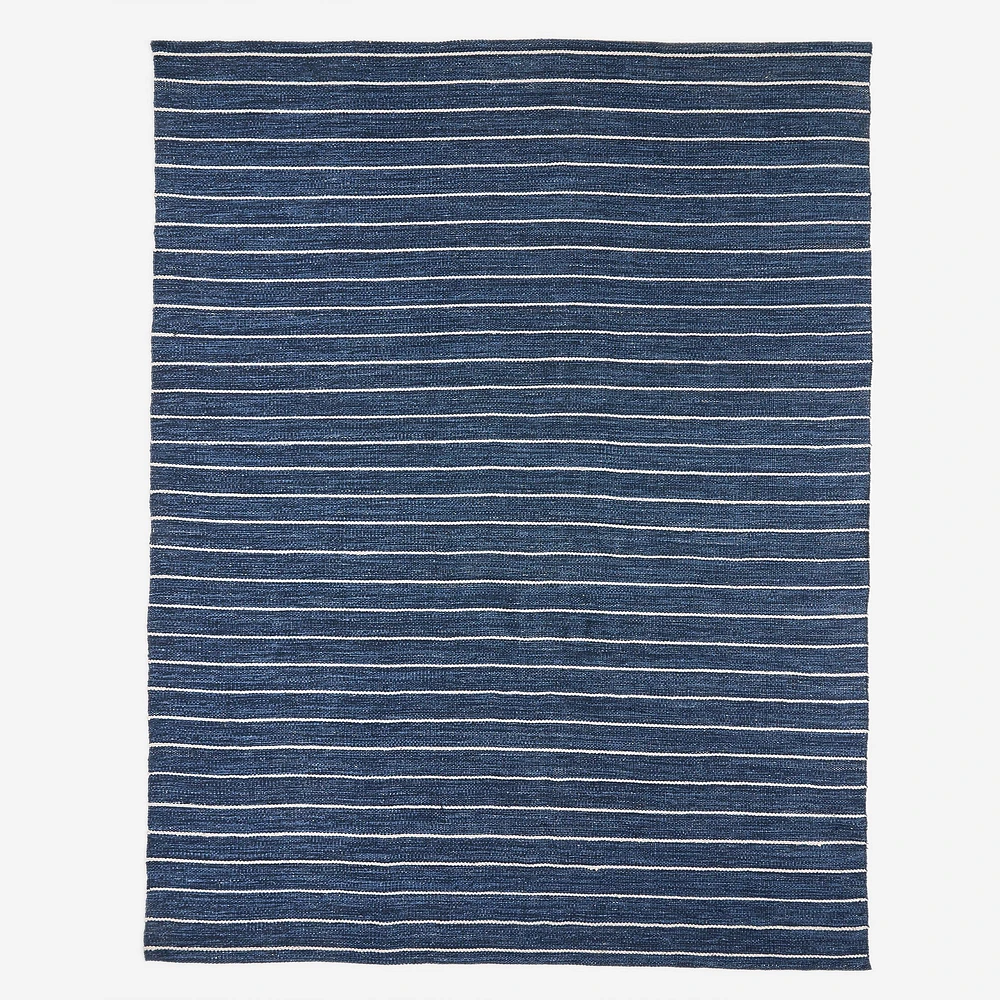 Cord Stripe Outdoor Performance Rug, 5x8, Midnight