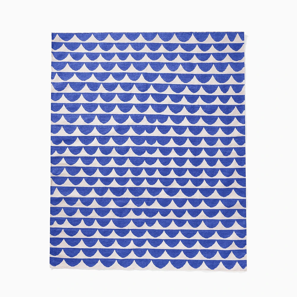 Chip & Dent: Marimekko Papajo Outdoor Performance Rug, 6'X9', Cobalt