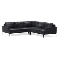 Andes 94" Multi Seat 3-Piece L-Shaped Sectional, Standard Depth, Saddle Leather, Nut, BB