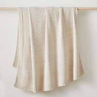 Cotton Knit Throw, 50"x60", Natural