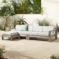 Portside Outdoor 3-Piece Chaise Sectional (120"–147") | West Elm