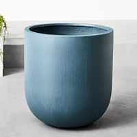 Radius Ficonstone Indoor/Outdoor Planter, Medium, 15.7"D x 17"H, Petrol Blue