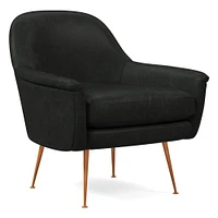 Phoebe Midcentury Chair, Poly, Saddle Leather, Nut