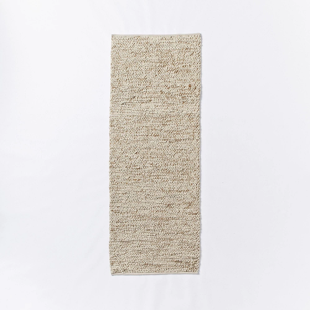 Mini Pebble Jute Wool Rug, Alabaster, 3'x5'
