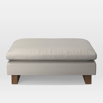 Open Box: Harmony 41" Ottoman, Down Blend, Performance Distressed Velvet, Dune, Walnut