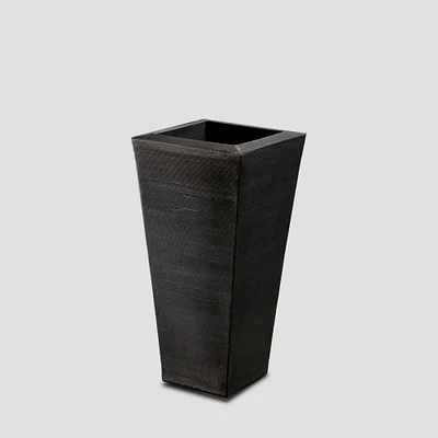 Bowery Planter, Small, 13"SQ x 26"H, Caviar Black