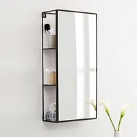 Cubiko Storage Mirror, Black, 12.5"Wx24"D