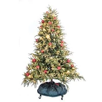 Decorated Upright Tree Storage Bag w/ Rolling Tree Stand