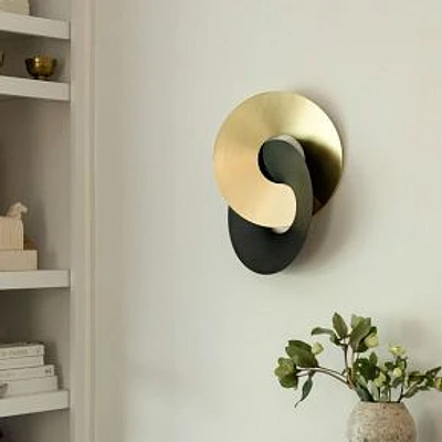 Clasp Wall Hanging, Black Patina and Polished Brass