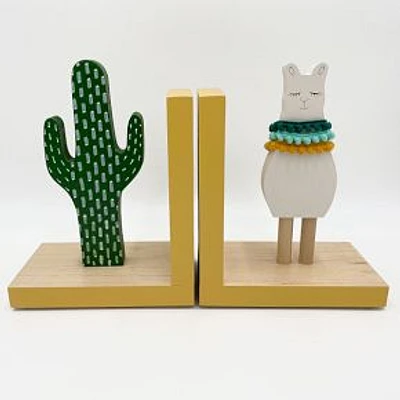 Llama And Cactus Bookends