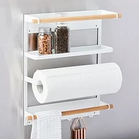 Magnetic Kitchen Organization Rack, White