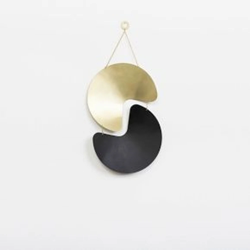 Echo Wall Hanging, Black Patina and Polished Brass