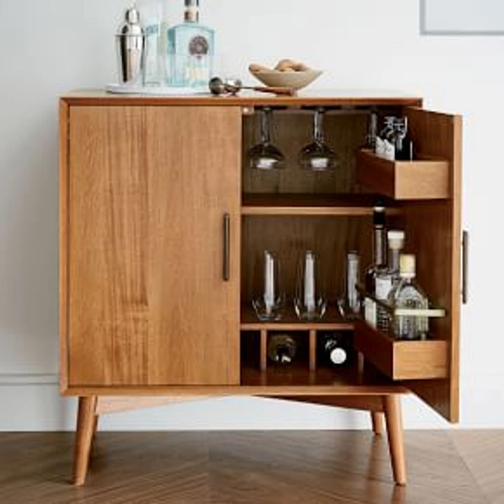 Mid-Century 32" Bar Cabinet, Acorn