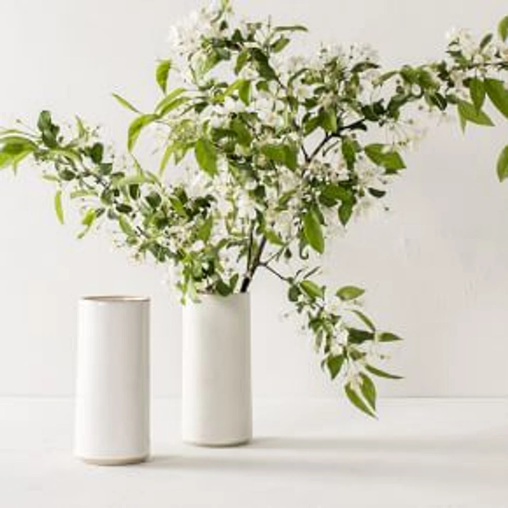 Minimal Cylinder White Vase