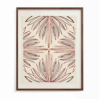 Modern Botanical, Walnut Wood Frame, Textile, 24x30