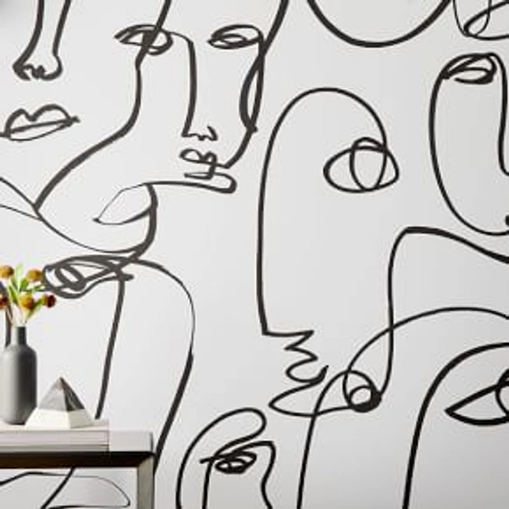 Drop It MODERN Femme Wallpaper, Black/White