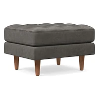 Dennes Leather Ottoman | West Elm