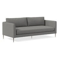 Open Box: Vail Angled Arm Sofa, Poly , Performance Washed Canvas, Storm Gray, Brushed Graphite