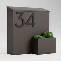 Greetings Wall Mounted Mailbox with Magnetic Wasatch House Numbers, White/Black