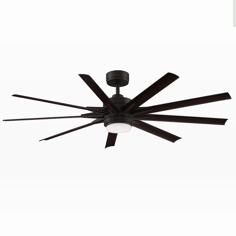 Modern LED Ceiling Fan, 64", Brushed Nickel