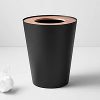 Yamazaki Rim Trash Can, Round, Black