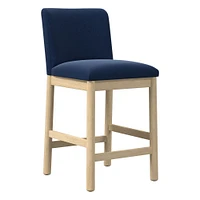 Hargrove Counter Stool, Yarn Dyed Linen Weave,  Alabaster, Dune