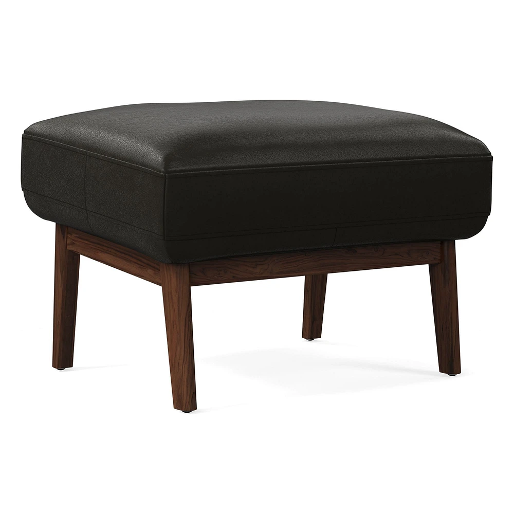 Ryder Leather Ottoman | West Elm