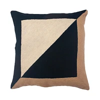 Marianne Square Pillow Hand, Embroidered Black