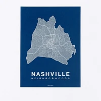 Native Maps, Atlanta, White + Navy