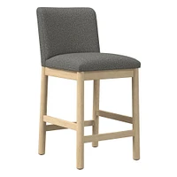 Hargrove Counter Stool, Yarn Dyed Linen Weave,  Alabaster, Dune