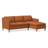 Hamilton Leather 2-Piece Chaise Sectional (83"–93") | West Elm