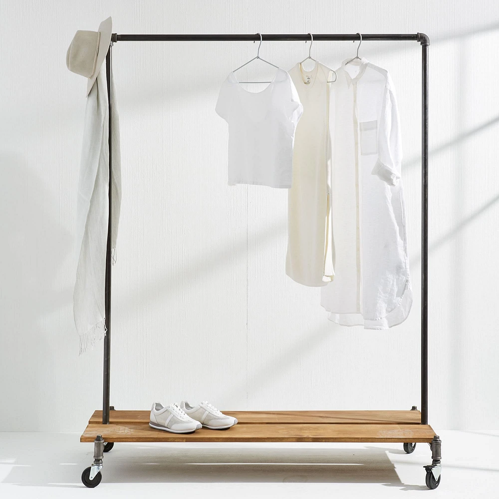 Monroe Trades Clothing Rack with Wood Shoe | West Elm