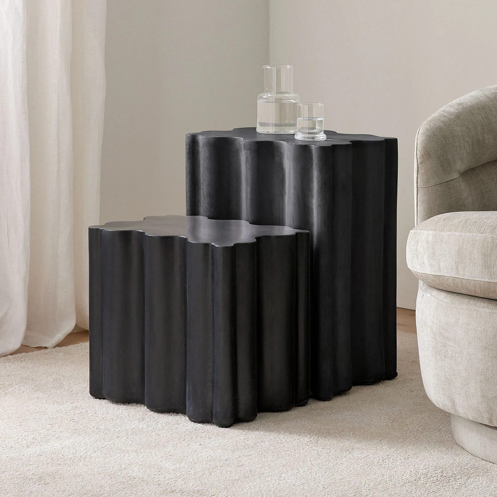 Cloud (15") Side Table Concrete 15in Tall, Black