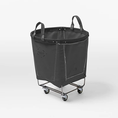 Steele Canvas Round Basket on Wheels | West Elm