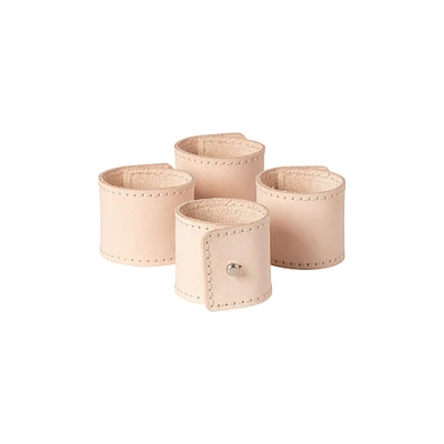 Leather Collection Napkin Rings, Blush, Set of 4