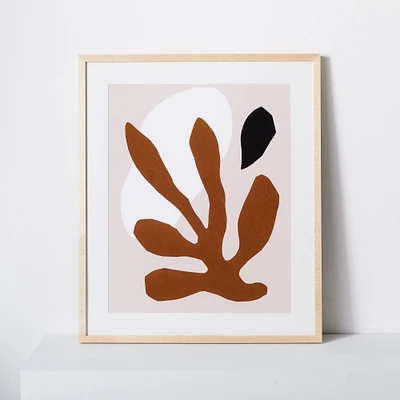 Kate Arends Framed Print, Leaf, White, 11"x14"